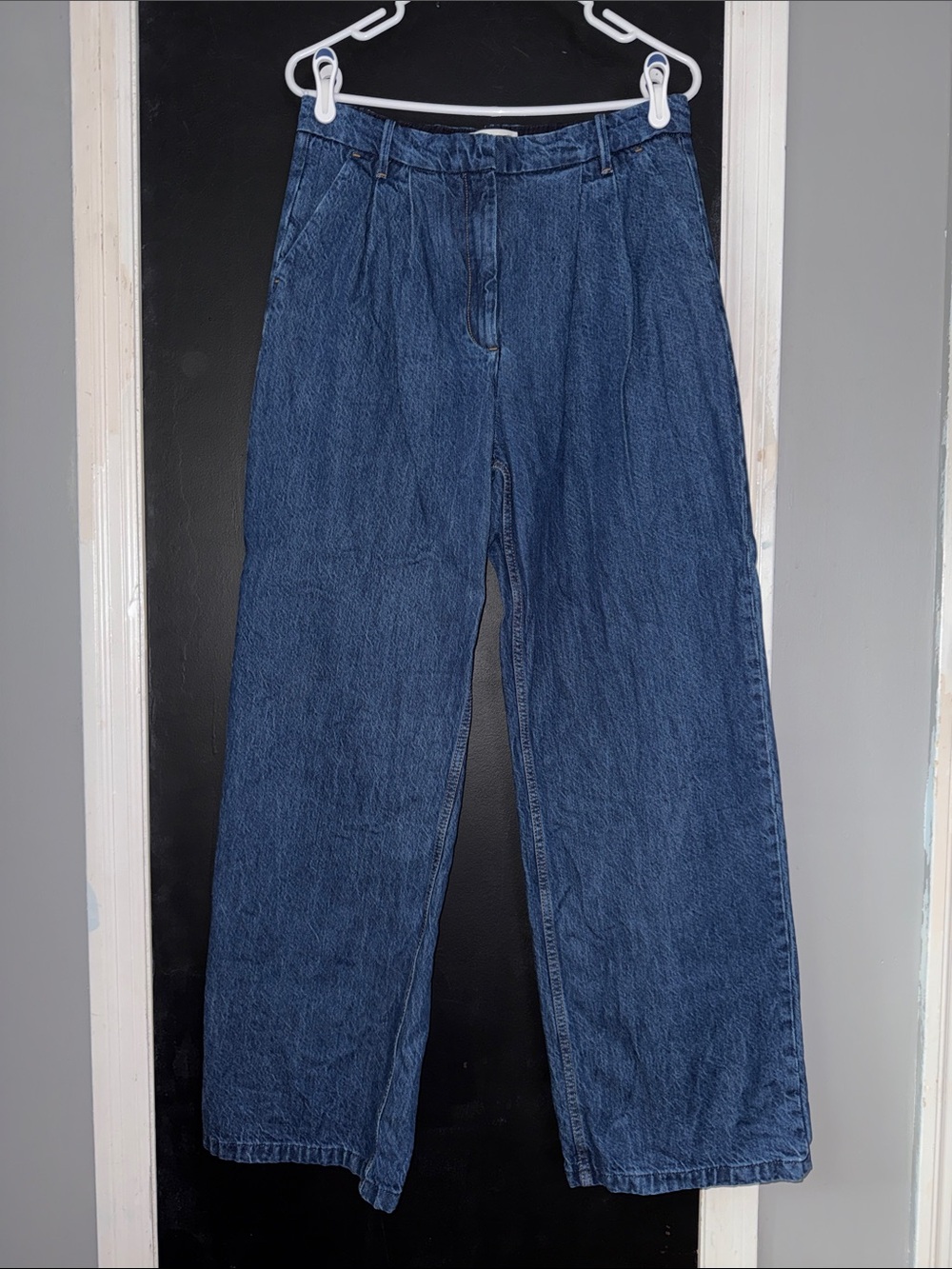 Abercrombie & Fitch Y2K Dark Wash High Rise Front Pleat Jeans Size: 30/10L